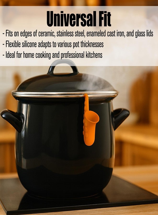 KH866 Pot Lid Lifter The Saxy Lid Riser Saxophone Shaped Steam Release Fun Kitchen Gadget Pot Lifts Holder Prevent Boil Overs, Cool Accessories That Keep Pot from Boiling Over Pack of 3 Yellow & Burt Orange - Image 4